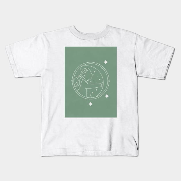 Moon - Starry Night 2 Kids T-Shirt by Colorable